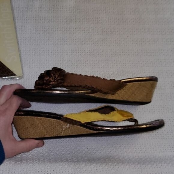 Lindsay Phillips Sz. 9 Interchangeable FlipFlop Wedge Sandals - Picture 3 of 5